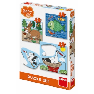 3 lustige Baby Puzzle  mit großen Teilen mit Tiermotiven zum Anfassen