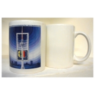 Tasse Fernsehturm Berlin - Briefmarke 1 DDR Mark