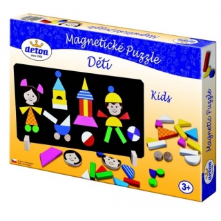 Magnetisches Legespiel mit magnetischen Holzbausteinen Motiv Kinder