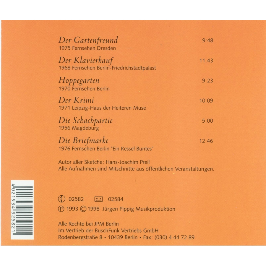 CD Rolf Herricht und Hans Joachim Preil Das waren wir 1, 17,99