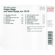 Holger Biege - Will alles wagen uns seine Songs 78/79