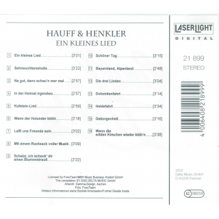 Monika Hauff und Klaus Dieter Henkler CD - Ein kleines Lied
