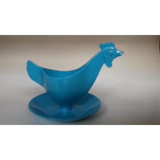 Eierbecher Huhn Motiv Farbe Blau von Firma Sonja Plast