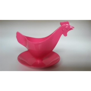 Eierbecher Huhn Motiv Farbe Pink von Firma Sonja Plast