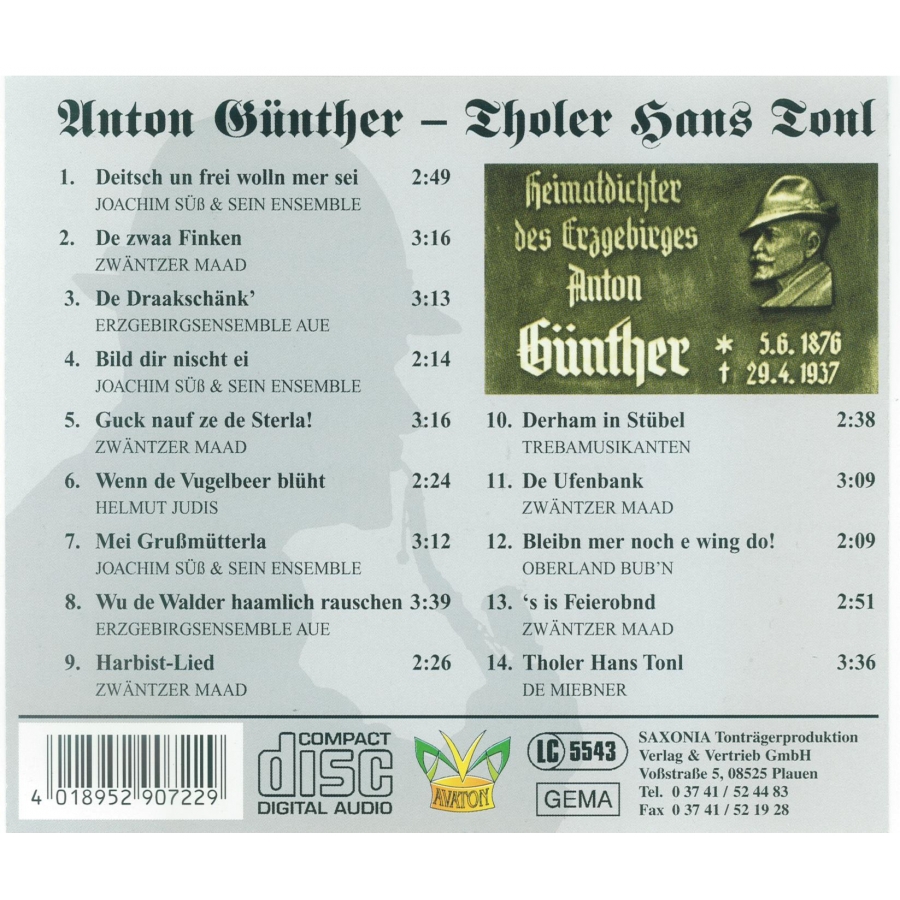 Anton Günther CD Tholer Hans Tonl, 14,99