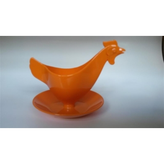 Eierbecher Huhn Motiv Farbe Orange von Firma Sonja Plast