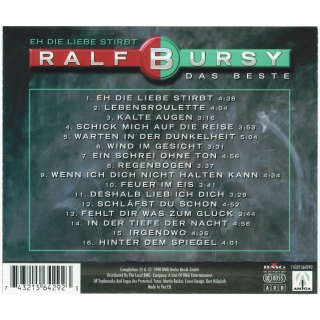 Ralf Bursy CD - Eh die Liebe stirbt - Das Beste