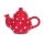 Keramik Teekanne Kaffeekanne Geschirr Rot mit weißen Punkten Handarbeit