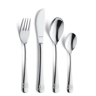 Kinderbesteck Edelstahl 4 Teilig Gabel Messer Löffel Kaffeelöffel