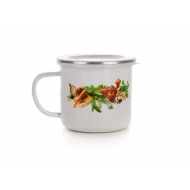 Kleiner Topf 0,5 Liter Stahl emailliert mit Henkel und...