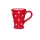 Tasse Henkelbecher Keramik rot mit weißen Punkten handbemalt in Ungarn