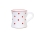 Henkeltasse Keramik weiß mit roten Punkten
