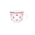 Tasse für Cappuchino Keramik Weiß mit roten Punkten handbemalt