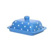 Butterdose 2 teilig Keramik Hellblau mit wei&szlig;en...