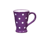 Tasse Keramik Lila mit wei&szlig;en Punkten 2 x gebrannt...
