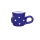 Ovale Tasse aus Keramik Blau mit weißen Punkten 0,2l 2 x gebrannt
