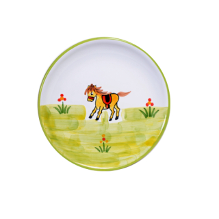 Teller Keramik mit Motiv Pferd 19cm Handarbeit