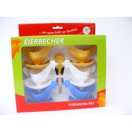 Frühstücks-Set Eierbecher Huhn 6 x mit...