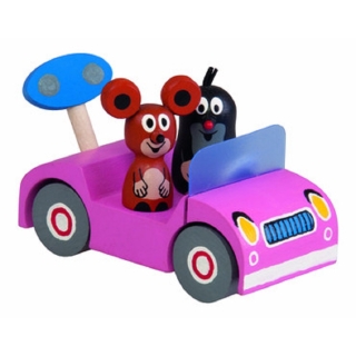 Auto Pink - Motiv - Der kleine Maulwurf mit der Maus