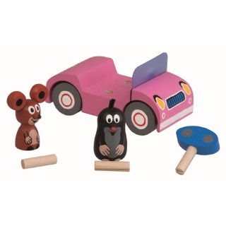 Auto Pink - Motiv - Der kleine Maulwurf mit der Maus 