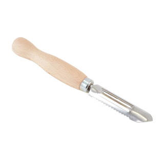 Kartoffelschäler 2 Schneidig mit Holzgriff auch für Linkshänder