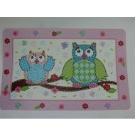 Platzdeckchen Motiv Eule 43 x 28cm Plastik