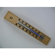 Kleines Hell bedrucktes Holz Thermometer ohne Quecksilber