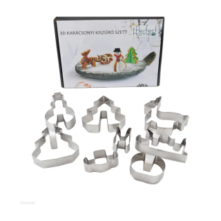 3D-Ausstechformenset, 8-teilig, weihnachtlich Edelstahl