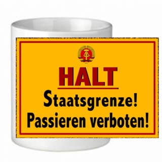 Tasse Halt Staatsgrenze Passieren verboten 