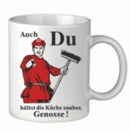 Tasse Auch Du Genosse hälst die Küche sauber